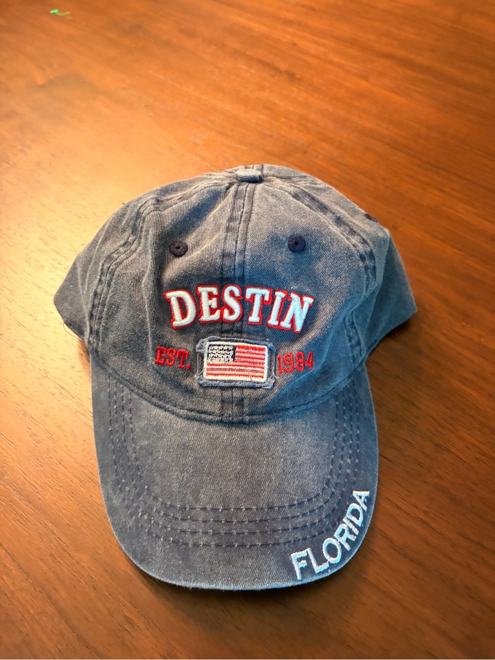 Destin Florida Embroidered Baseball Cap - Blue